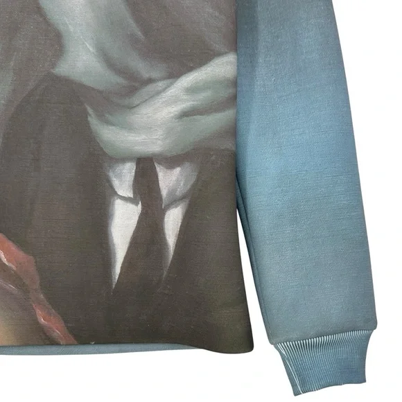 RARE Opening Ceremony x Rene Magritte Gray Blue The Lovers II Printed Sweatshirt - Picture 3 of 7